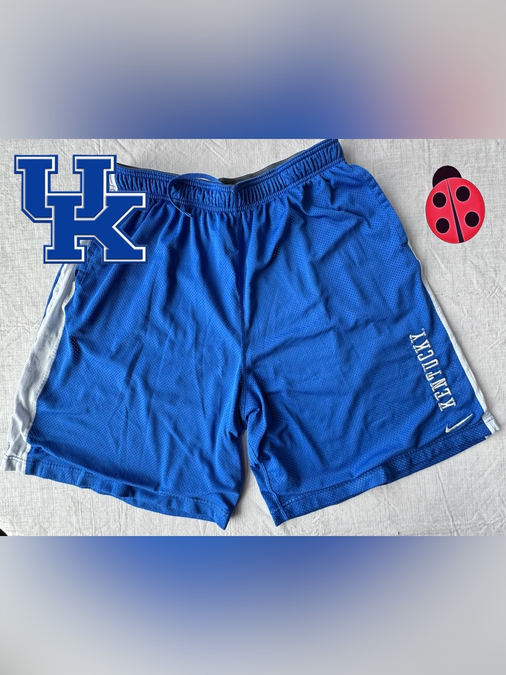 Nike Blue Kentucky Wildcats Men's Athletic Shorts with White Side Panels - XL
